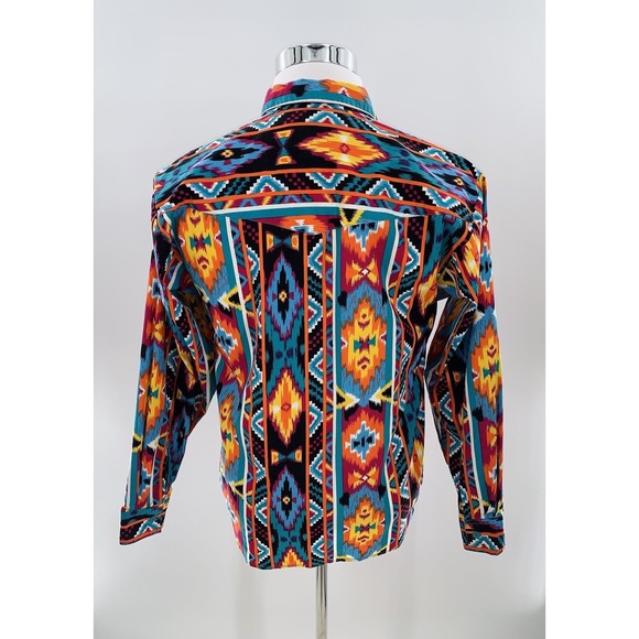 WRANGLER Women's Western Vintage Shirt Aztec Native American Authentic Sz L - Picture 5 of 7